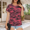 Dark Red Camouflage Women's T-Shirt