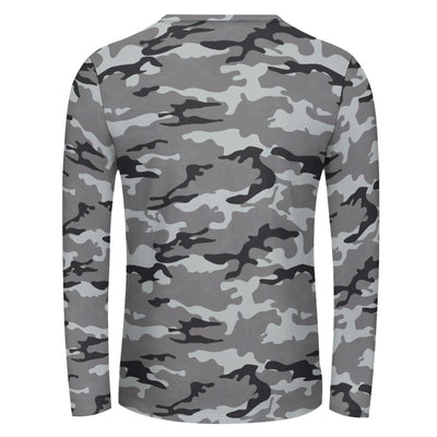 Gray Camouflage Long Sleeve Shirt