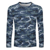 Blue Navy Camouflage Long Sleeve Shirt