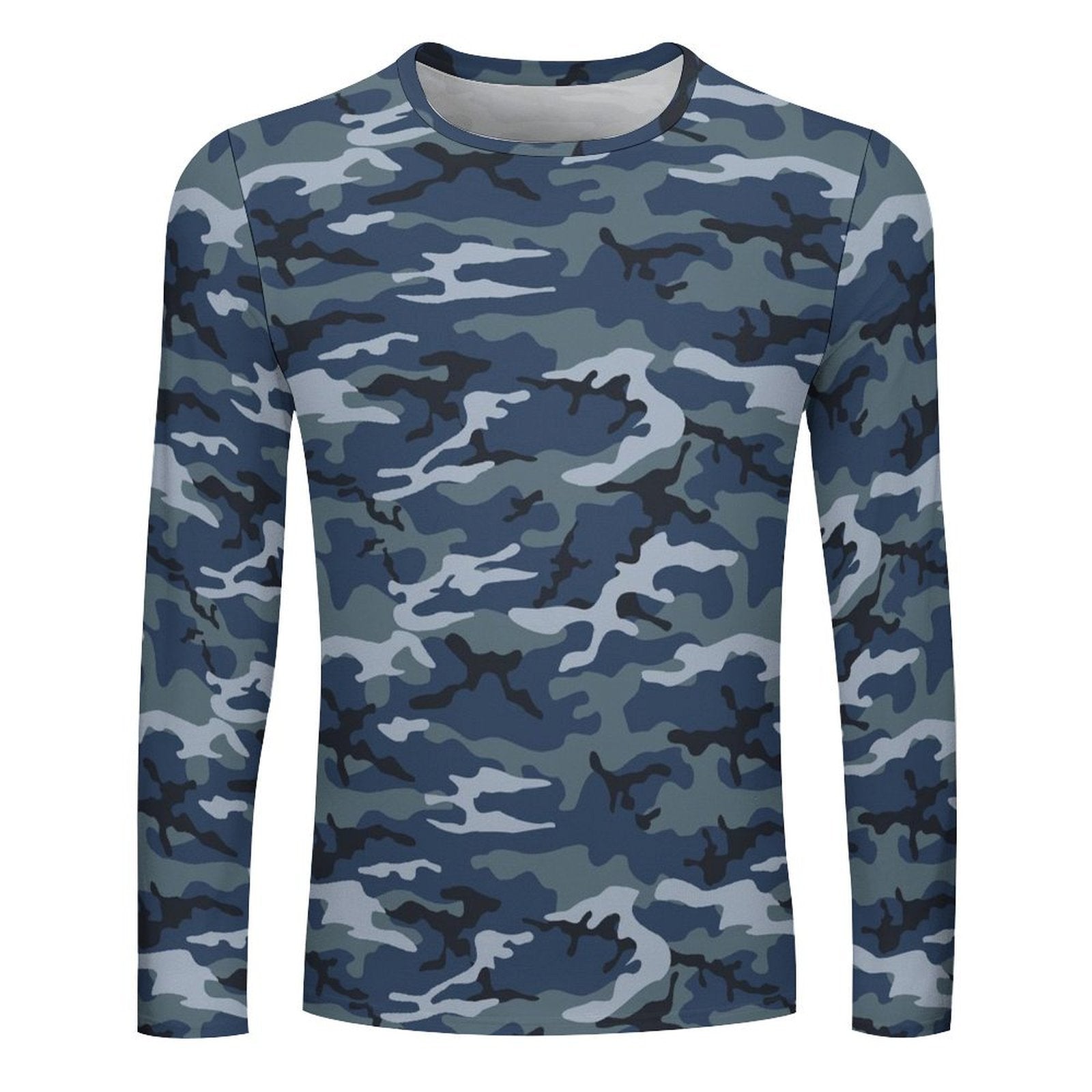 Blue Navy Camouflage Long Sleeve Shirt