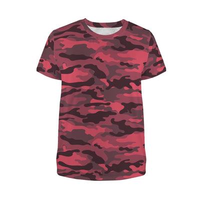 Dark Red Camouflage Women's T-Shirt