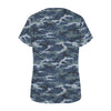 Blue Navy Camouflage Women's T-Shirt