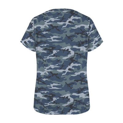 Blue Navy Camouflage Women's T-Shirt