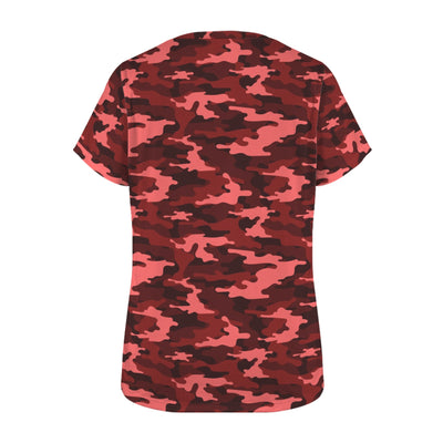 Dark Red Camouflage Women's T-Shirt