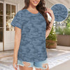 Steel Blue Navy Camouflage Women's T-Shirt