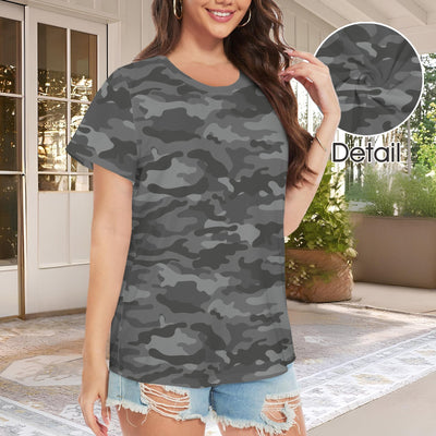 Gray Camouflage Women's T-Shirt