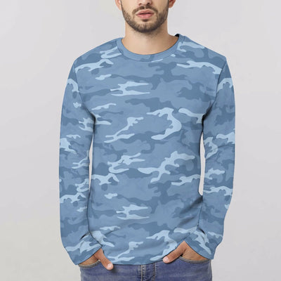 Light Blue Camouflage Long Sleeve Shirt