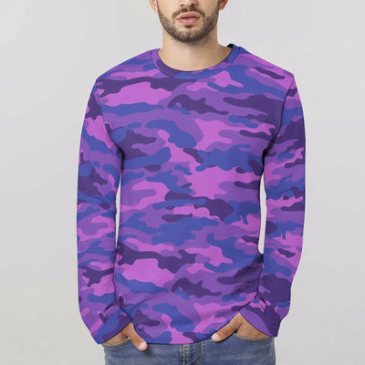 fluorescent Pink Purple Camouflage Long Sleeve Shirt