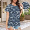 Blue Navy Camouflage Women's T-Shirt