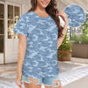 Light Blue Camouflage Women's T-Shirt