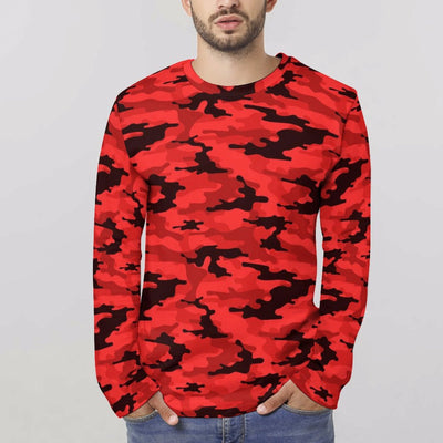 Red Camouflage Long Sleeve Shirt