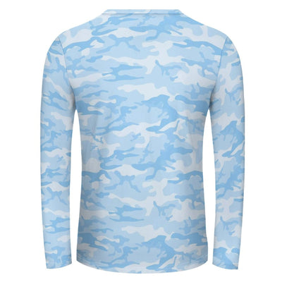 Light Blue Camouflage Unisex Long Sleeve Shirt