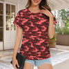 Dark Red Camouflage Women's T-Shirt