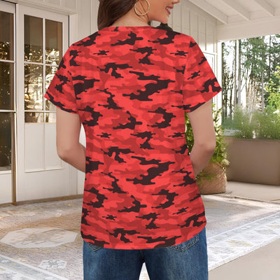 Red Camouflage Women's T-Shirt