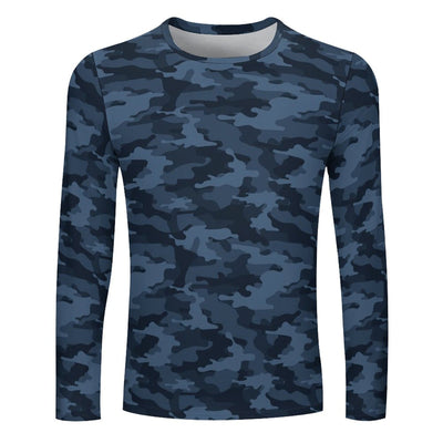 Dark Blue Camouflage Long Sleeve Shirt