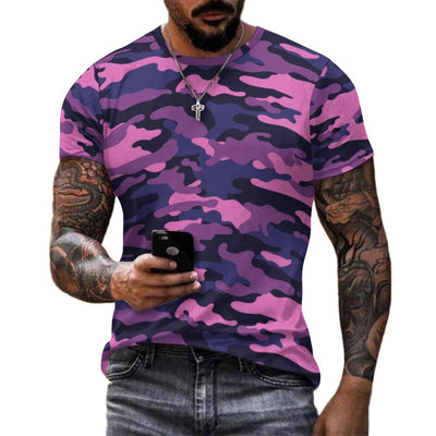 fluorescent Pink Purple Camouflage T-Shirt