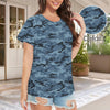 Blue Navy Camouflage Women's T-Shirt