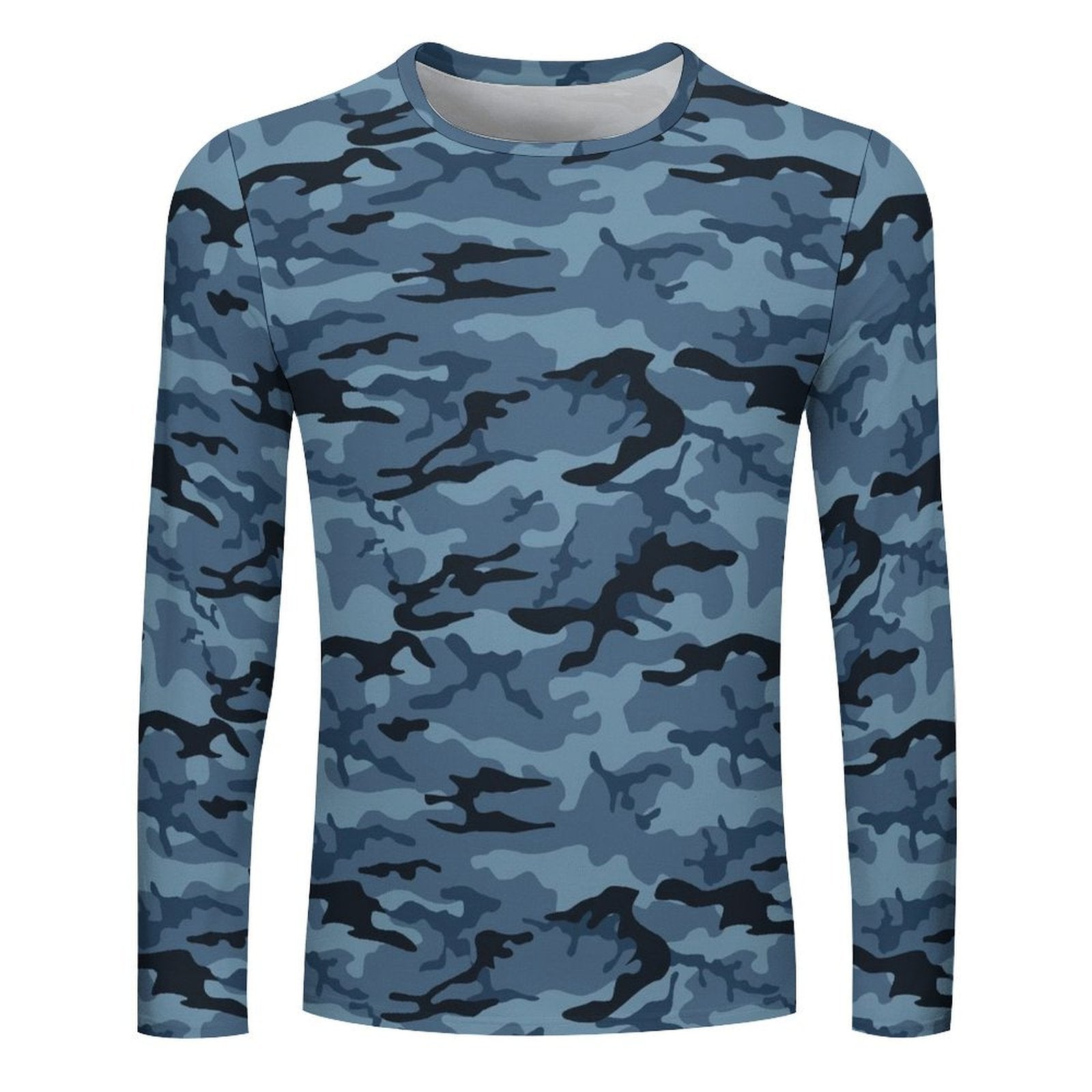 Steel Blue Navy Camouflage Long Sleeve Shirt
