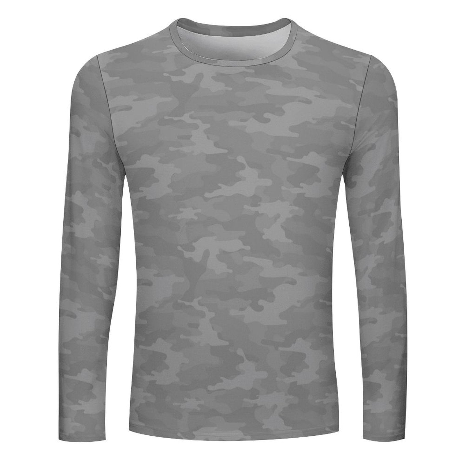 Gray Camouflage Long Sleeve Shirt