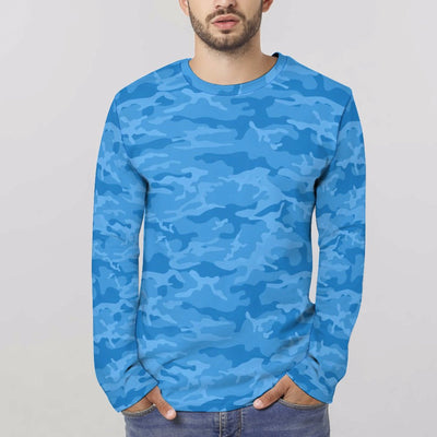 Light Blue Camouflage Long Sleeve Shirt