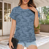 Steel Blue Navy Camouflage Women's T-Shirt