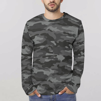 Dark Gray Camouflage Long Sleeve Shirt
