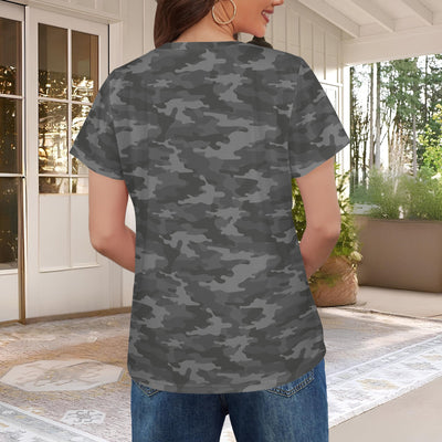 Dark Gray Camouflage Women's T-Shirt