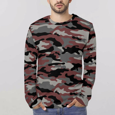 Red Camouflage Long Sleeve Shirt