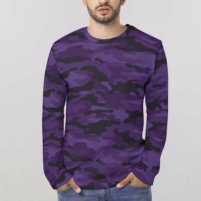 Dark Purple Camouflage Long Sleeve Shirt