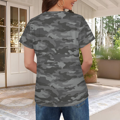 Gray Camouflage Women's T-Shirt