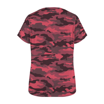Dark Red Camouflage Women's T-Shirt