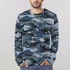 Blue Navy Camouflage Long Sleeve Shirt