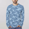 Light Blue Camouflage Long Sleeve Shirt