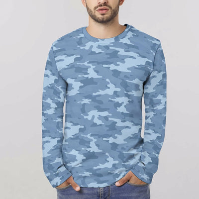 Light Blue Camouflage Long Sleeve Shirt