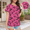 fluorescent Pink Camouflage Women's T-Shirt