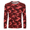 Dark Red Camouflage Long Sleeve Shirt