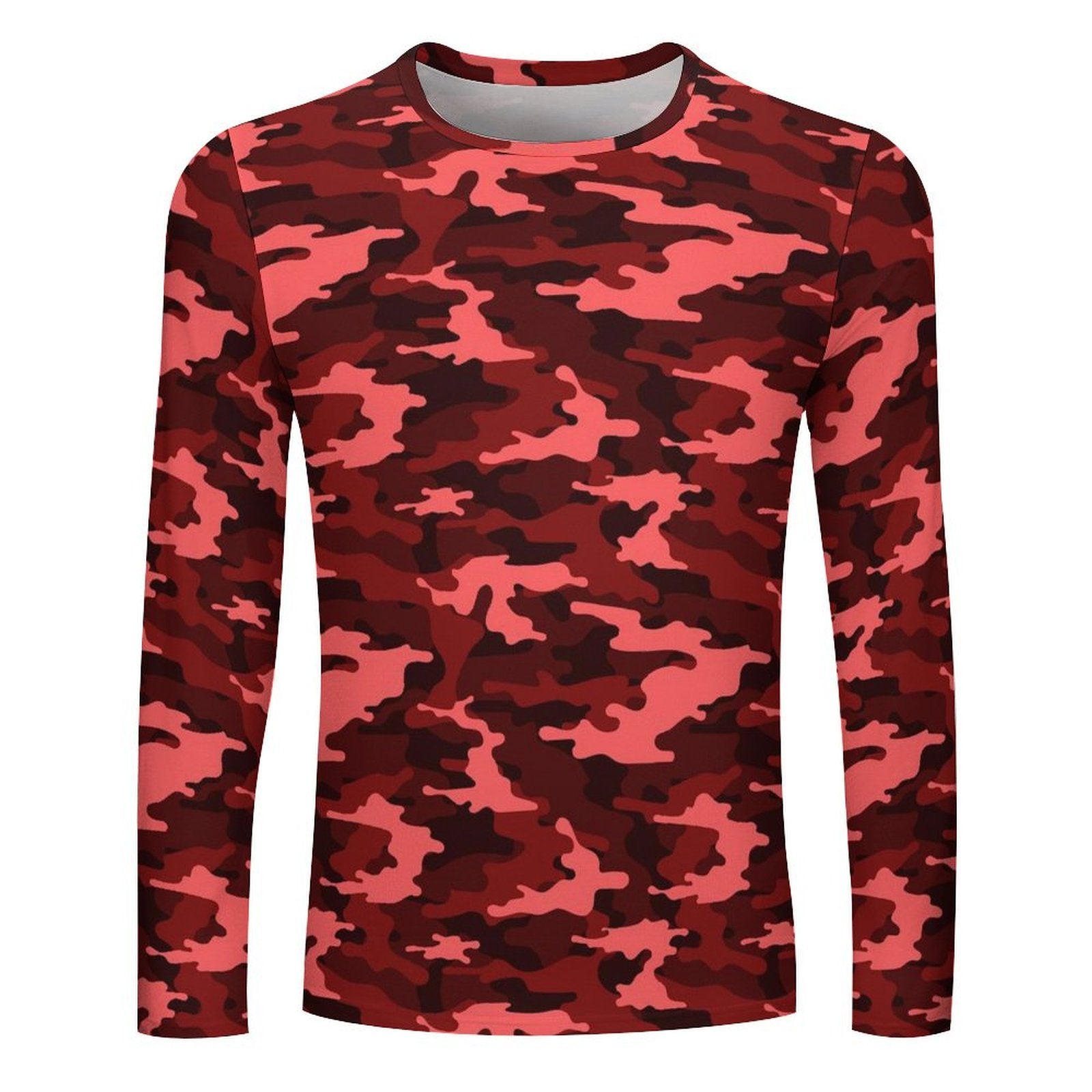 Dark Red Camouflage Long Sleeve Shirt