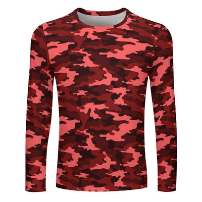 Dark Red Camouflage Long Sleeve Shirt