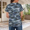 Blue Navy Camouflage Women's T-Shirt