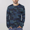 Dark Blue Navy Camouflage Long Sleeve Shirt