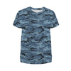 Blue Navy Camouflage Women's T-Shirt