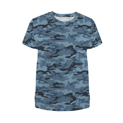 Blue Navy Camouflage Women's T-Shirt