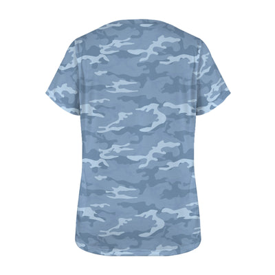 Light Blue Camouflage Women's T-Shirt