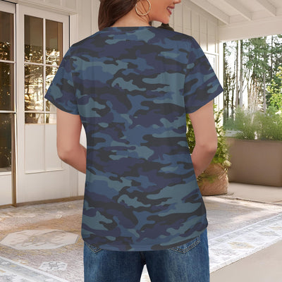 Dark Navy Camouflage Women's T-Shirt