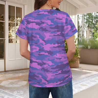 fluorescent Purple Camouflage Women's T-Shirt