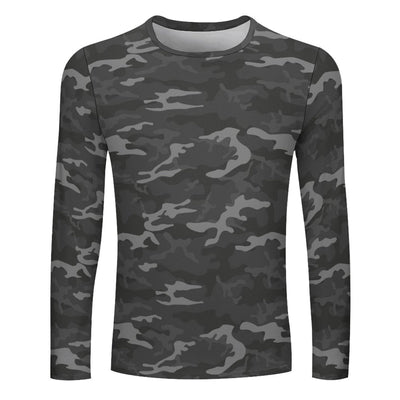 Dark Gray Camouflage Long Sleeve Shirt