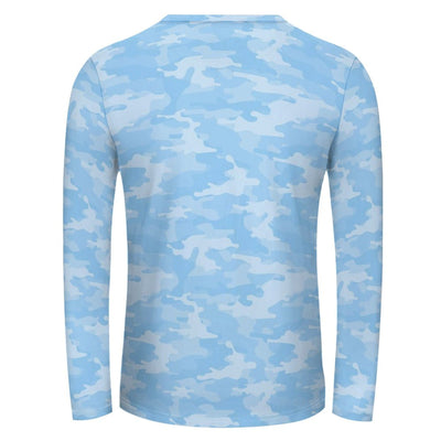 Light Blue Camouflage Unisex Long Sleeve Shirt