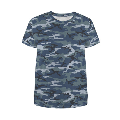 Blue Navy Camouflage Women's T-Shirt