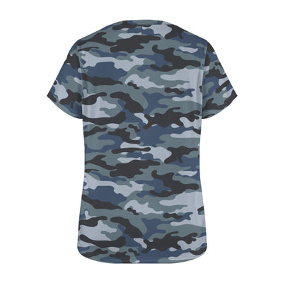 Blue Navy Camouflage Women's T-Shirt