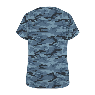 Blue Navy Camouflage Women's T-Shirt